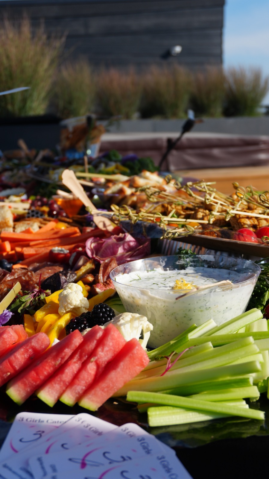 The Descanso patio at golden hour.